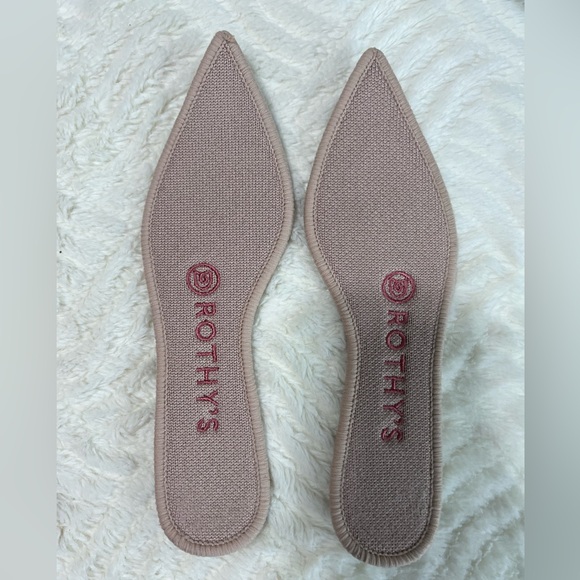 Rothy’s The Bow Point Flats Pink Knit Pointed Toe Size 5 EUC - Picture 5 of 9